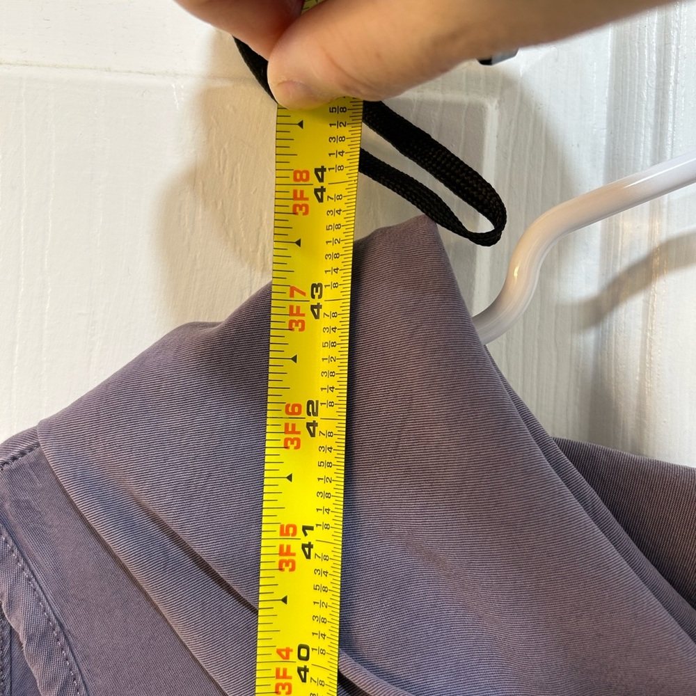Luukaa Lagenlook Dress Lilac Cowl Neck With Pockets Drape Front Sleeveless Sz 14 - Picture 7 of 8